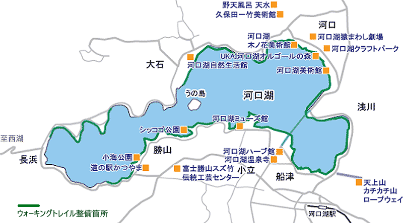 河口湖のウォーキングトレイル